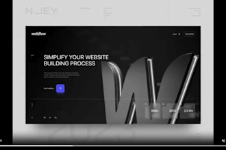 do animated webflow website with 3d interactions, spline 3js scrolling effects