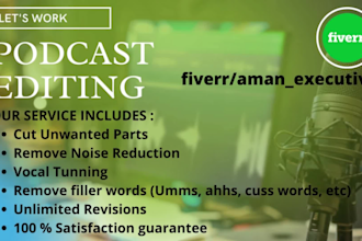 professionally remove noise, enhance audio, and edit podcast sound