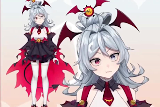 draw and rig live2d model, vtuber commission pfp character, vtuber rigging model