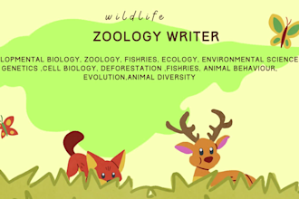 write articles on wildlife, zoology and genetics