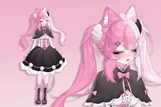 custom 2d vtuber commission, live2d rigging, 2d model, vtuber commission, anime