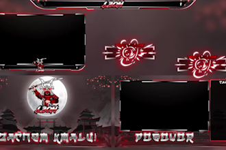 design animated twitch stream overlay logo and twitch stream package