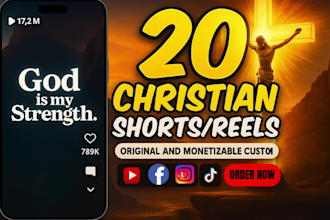 create 10 HD christian bible quotes reel youtube short tiktok instagram for 5usd