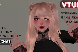 design 3d vtuber avatar 3d vrchat avatar live2d model rigged model for streaming