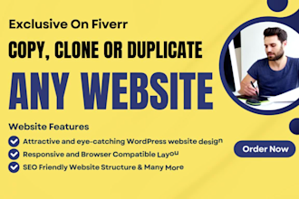 copy, duplicate or clone any website into wordpress or html