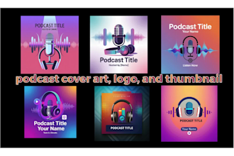 design eye catching podcast cover art logo and podcast thumbnail