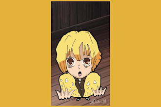 create a animation, with a cartoon, anime, etc ,style