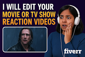 edit your movie or TV show reaction videos for youtube in 24hours