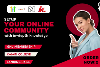 setup gohighlevel membership mighty network kajabi online course skool community