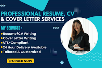 write and upgrade your resume, CV, cover letter and linkedin