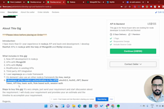develop rest API and backend in node js and mongodb