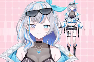 draw, design male and female 2d vtuber model, 3d nsfw vtuber model vtube studio