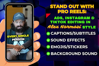 edit your tiktok, ig reels, shorts with alex hormozi stlye