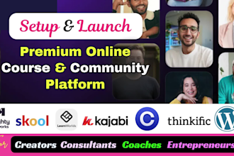 build premium online community or course on kajabi, circle so, thinkific, mn