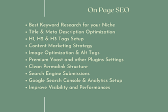 do technical and indepth on page SEO optimization