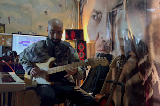 record old school electric and acoustic guitars