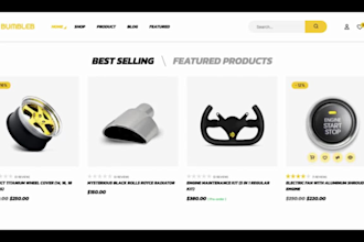 build auto parts shopify store, vehicle accessories website, car parts store