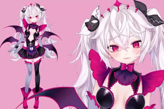 do live2d vtuber model cute vtuber logo character design anime art twitch emote