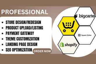 design ecwid, squareonline, squarespace, lightspeed, ecommerce website, wix