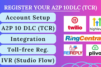do a2p 10dlc, twilio setup, IVR, tcr, a2p gohighlevel, optin setup, highlevel VA