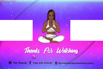 design animated youtube or kick outro or intro for your channel