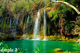 create relaxing, waterfall and nature sound video for youtube