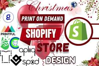 setup christmas print on demand store shopify store and design xmas pod store