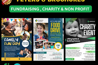 create impactful nonprofit, charity or fundraising flyer or brochure