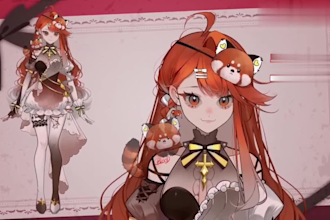 draw 2d vtuber model rig live 2d vtuber model 2d vtuber character animation