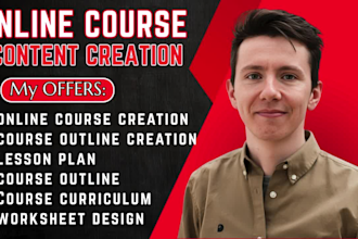 do online course content, course outline lesson plan, curriculum course outline