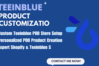 shopify teeinblue zakeke product personalizer pod product design product listing