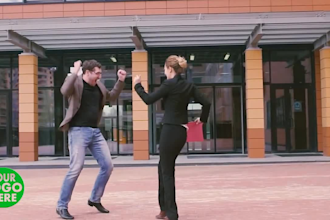 add logo and text funny dancing video promo ads