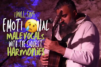 sing emotional male vocals with harmonies
