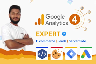 google analytics 4 setup GTM, ga4 ecommerce tracking, ga4 server side tracking