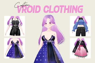 design vrchat or vroid clothes for your 3d vtuber model