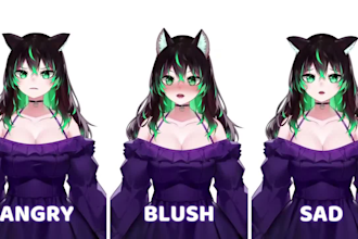 rig high quality live2d vtuber model anime character avatar model vtuber stream