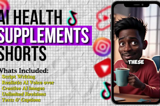 create ai health supplements videos, instagram, and tiktok reels