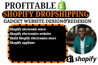 shopify store home appliances gadget accessories dropshipping website design