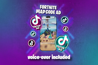 make you a tiktok video ad for your fortnite map and code