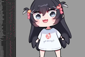 design a chibi live2d vtuber model and rigging for streamers