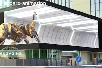 do 3d anamorphic product animation, 3d billboard animation, 3d vfx simulation
