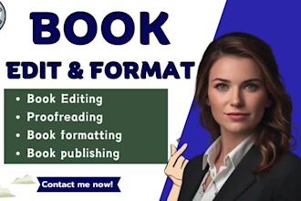 do fiction book editing, proofreading, formatting, publishing for amazon kdp