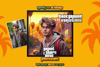 draw realistic cartoon portrait in gta grand theft auto style from your photo