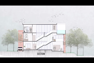 render 2d floor plan, elevation and section in photoshop