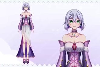 design live2d vtuber model, live 2d rigging, vtuber commission, 2d vtuber model