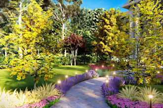 design your garden backyard patio terrace with a whole landscape 3d realistic