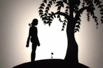 create silhouette animation character design keying black and white illustration