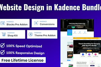 design website in kadence theme and blocks