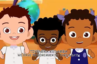 create high quality 2d animation for kids 2d music video lyrics music video meme