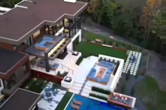 design 3d landscape, front yard,  garden, exterior, outdoor, pool, 3d rendering